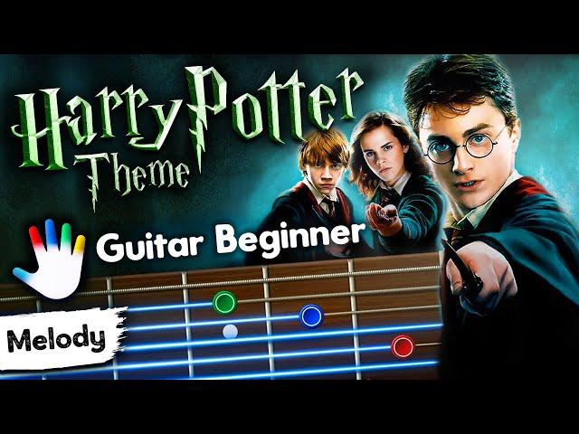 Harry Potter Guitar Theme Song for Beginners | Hedwigs Tutorial | Easy Lessons Lyrics Backing Tracks