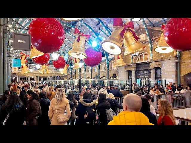 London’s Iconic Covent Garden Christmas Lights 2024 |LONDON CHRISTMAS Lights Tour [4K]