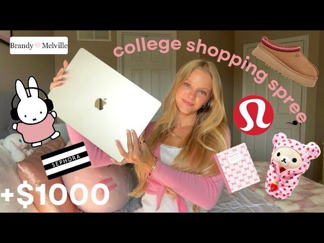 HUGE COLLEGE SHOPPING SPREE - **macbook unboxing** brandy melville , sephora, uggs, & thrifting