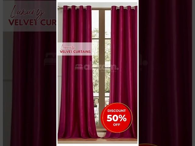 Premium Velvet Grommet Curtains – Set of 2 Panels by Alezam #sale #moderncomfort #bedroom #discount