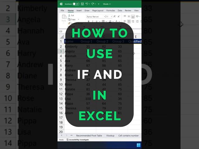 How to use IF AND in Excel