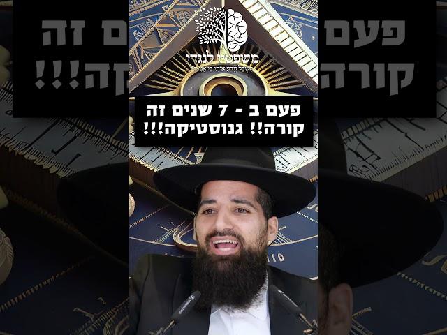 פעם בשבע שנים זה קורה- גנוסטיקה בדור - הרב חן שאולוב