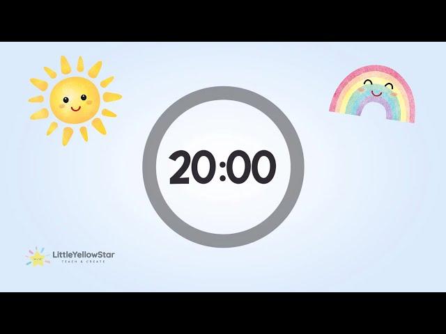 20 Minutes Countdown Timer For Kids With Calming Music | Classroom Countdown Timer | Study Timer