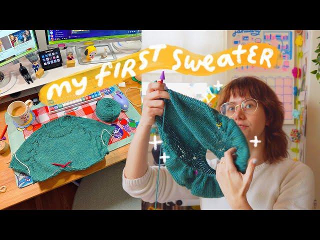 knitting my first sweater!!! vlog