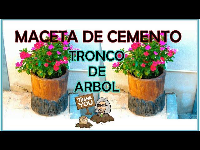 MACETA DE CEMENTO (tronco de árbol) JLBRO.ARTS