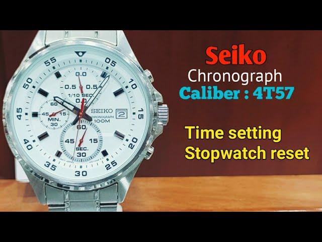 Seiko Chronograph SKS623P1 Time setting and Stopwatch reset.TrendWatchLab. Caliber 4T57.