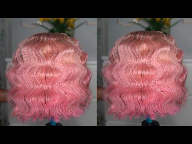 Easy Crimp hairstyle on BOB wig