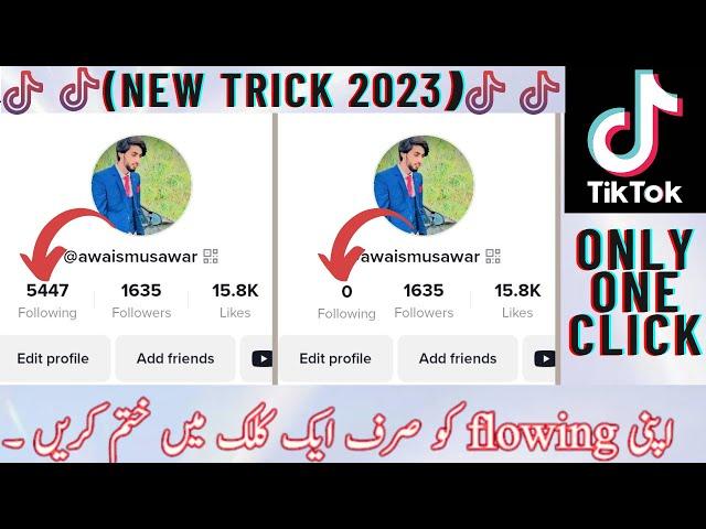 TikTok 1 click all following remove || how to unfollow everyone on TikTok || New trick 2023