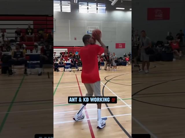 KD & Anthony Edwards getting in extra work in London  (via @NBA)