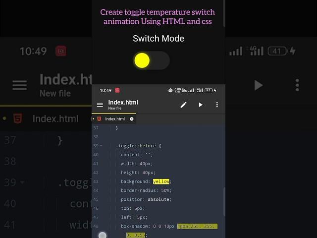 Create toggle temperature switch using HTML and css#html #webdevlopment#cssfilters#htmleditor