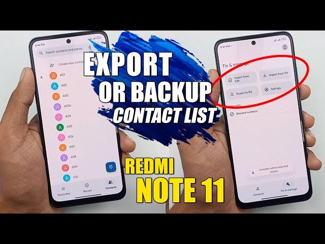 How To Export Backup Contacts In Redmi Phones - Redmi Note 11