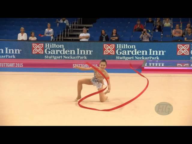 XU Xiaolan (CHN) 2015 Rhythmic Worlds Stuttgart - Qualifications Ribbon