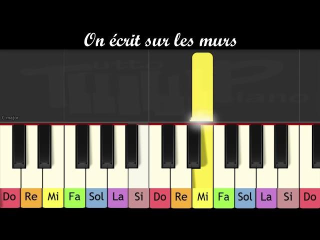 Apprendre au piano "On écrit sur les murs" des Kids United (très facile pour enfants ou débutants)