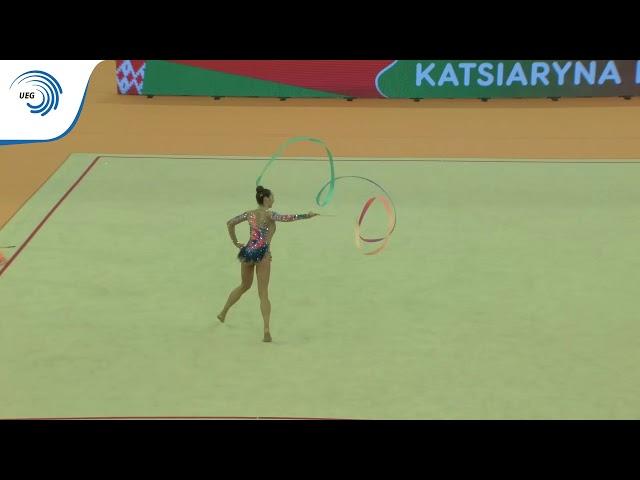 Katsiaryna HALKINA (BLR) - 2018 Rhythmic Europeans, all around final ribbon