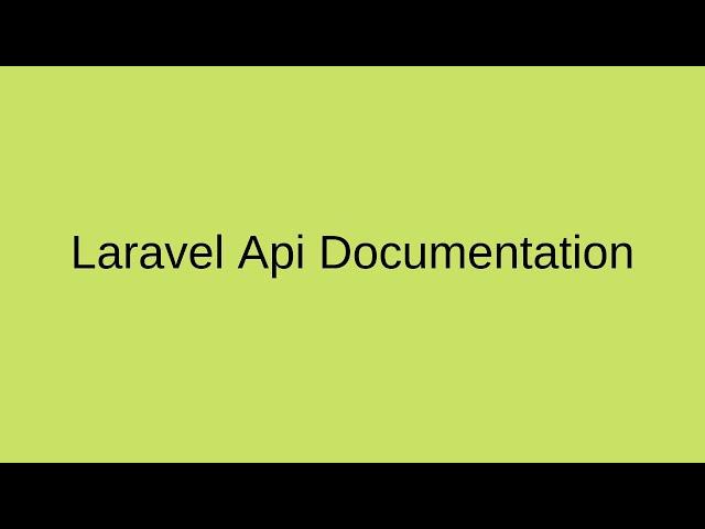 Laravel Api Documentation