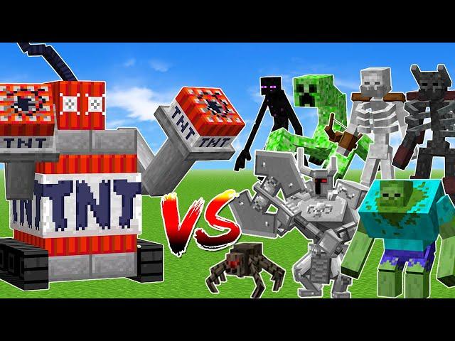 TNT golem vs All mutant mobs - Minecraft battle