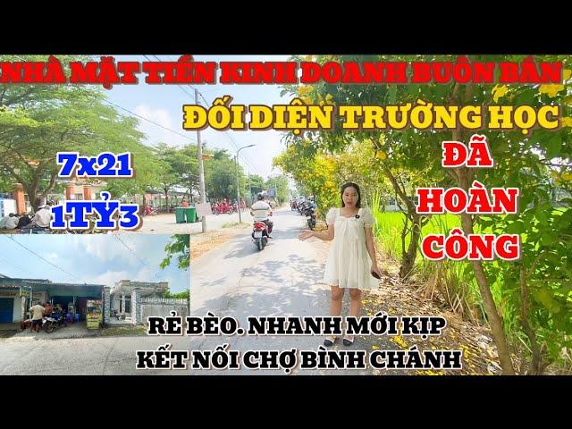 Cô7 Bán Nhà Mặt Tiền (7x21) Đối Diện Trường Học, Vừa Ở Vừa Kinh Doanh 1Tỷ3 | nhà giá rẻ bình chánh |