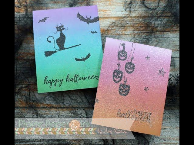 Picket Fence Ink Blended Halloween Cards | AmyR 2018 Halloween Series 13