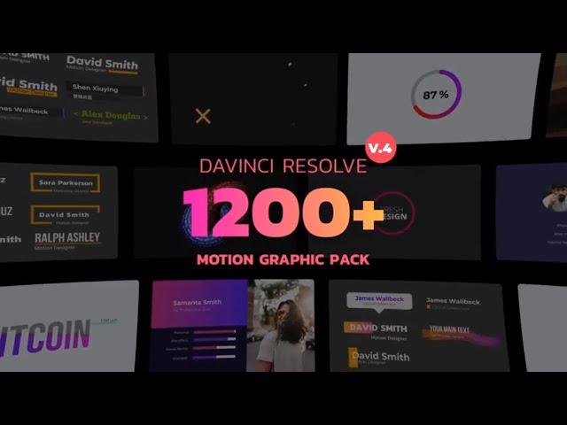 Motion Graphic Pack Templates Bundle for DaVinci Resolve