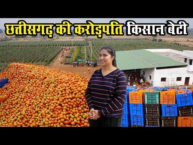 "छत्तीसगढ़ की करोड़पति किसान" बेटी।Millionaire farmer "daughter of Chhattisgarh"।Tamater ki kheti