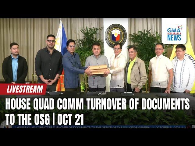 LIVE: House Quad Comm turnover of documents to the OSG (October 21, 2024) - Replay