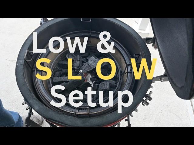 Kamado grill Setup for Low and Slow - target temp 225 degrees