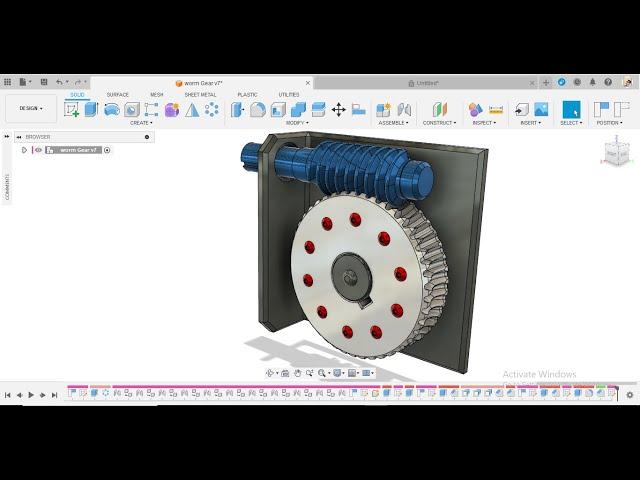 How to Make A Worm  Gear Assembly In Fusion 360 | Fusion 360 Tutorial