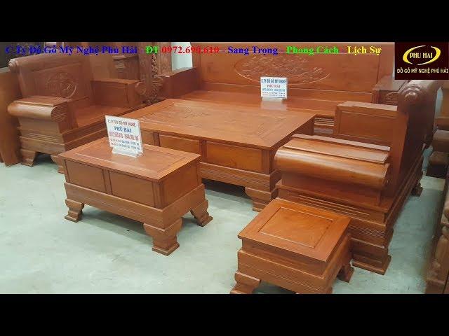 Nơi Bán BỘ BÀN GHẾ GỖ KIỂU HIỆN ĐẠI ( Bộ Sofs Gỗ Hương ) Tại Quảng Ninh