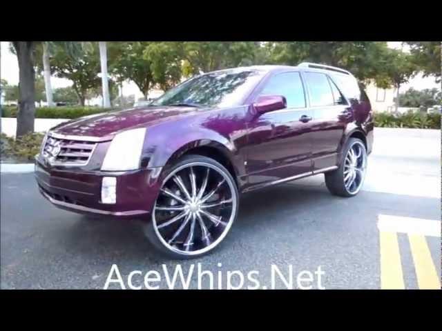 AceWhips.NET- Arctic Customs- Candy Purple Cadillac SRX on 28" Bentchis