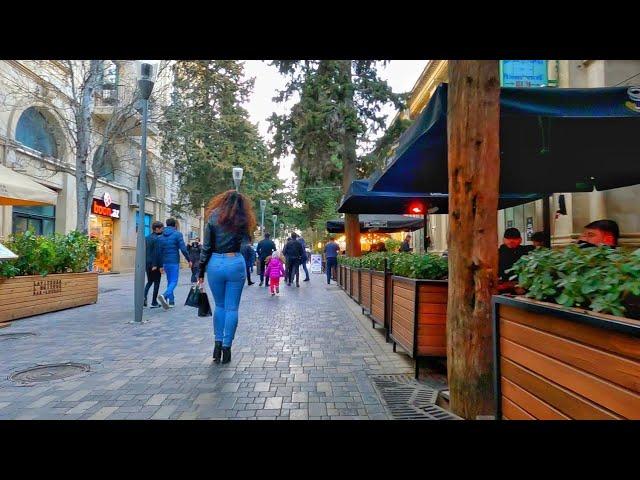 Baku City Center - 16 March 2021  Nizami Street - Walking Tour -  Azerbaijan (GoPro Hero 9) Downtown