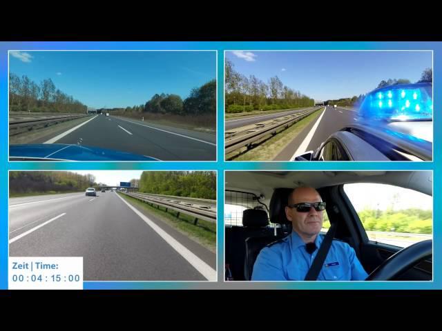 Police running code 3 on German Autobahn | 4 perspectives | POV GoPro