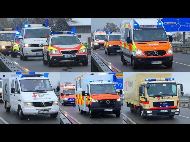 [23 Fahrzeuge mit Blaulicht & Horn] Kolonnenübung BRK KV Mühldorf & BGL + MHD Mühldorf & Traunstein