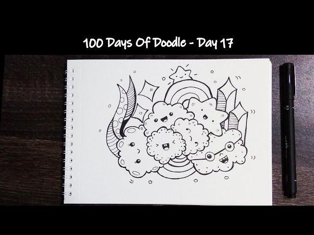 Doodle Art | Day 17 ~ 100 Days Of Doodle ~ Doodle Clouds !!