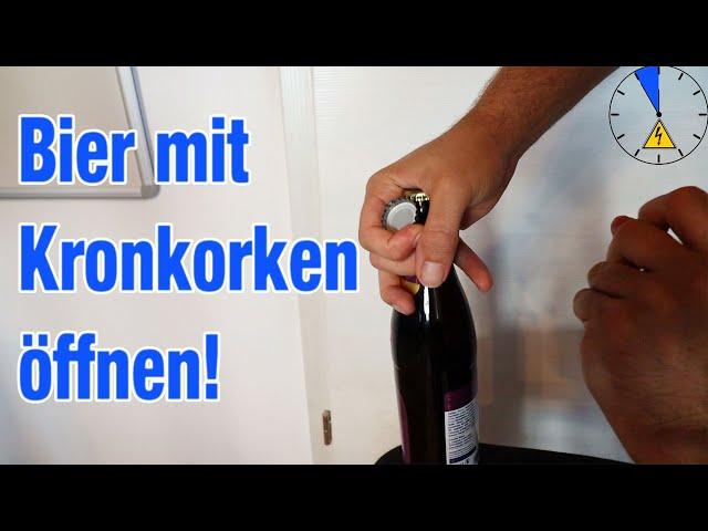 Bier öffnen mit Kronkorken