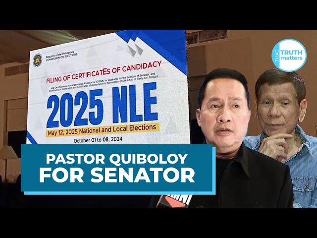 EXCLUSIVE! PASTOR QUIBOLOY FOR SENATOR!