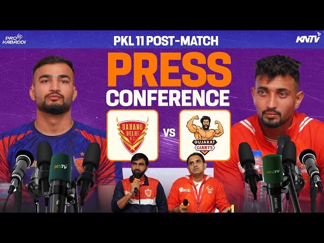 PKL 11 M65 | Dabang Delhi vs Gujarat Giants | Press Conference ft. Ashu Malik & Guman Singh