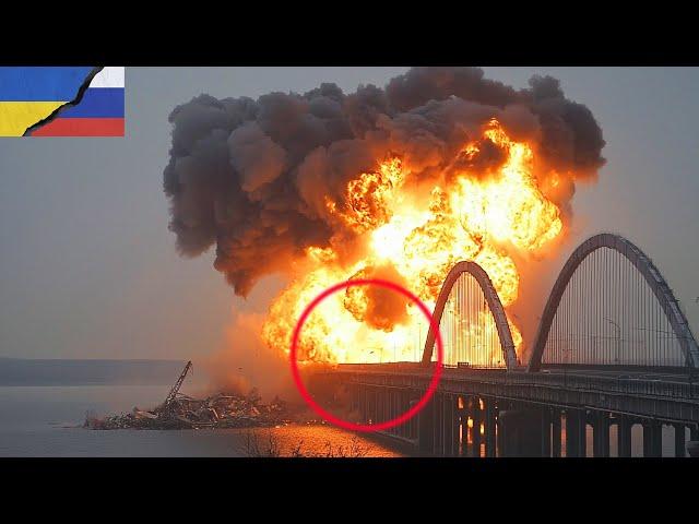 PUTIN'S WORST NIGHTMARE! Crimean Bridge is completely destroyed by the impact of a 7-ton F-16 bomb!