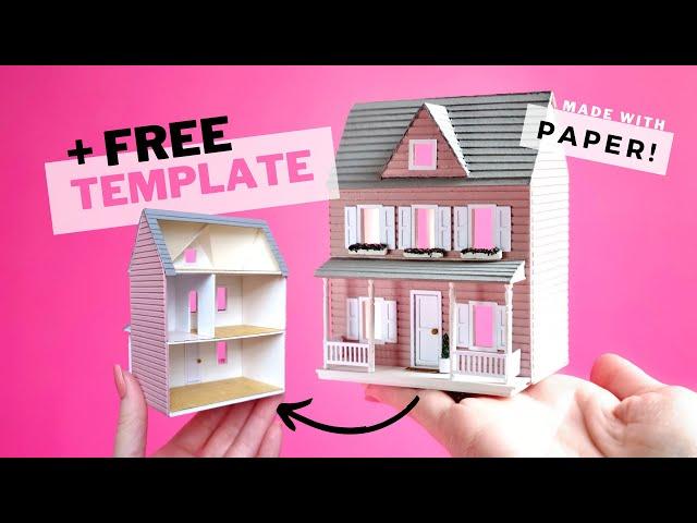 Teeny TINY DOLLHOUSE (for your dollhouse) | How to make a DIY dollhouse OUT OF PAPER (+ template)
