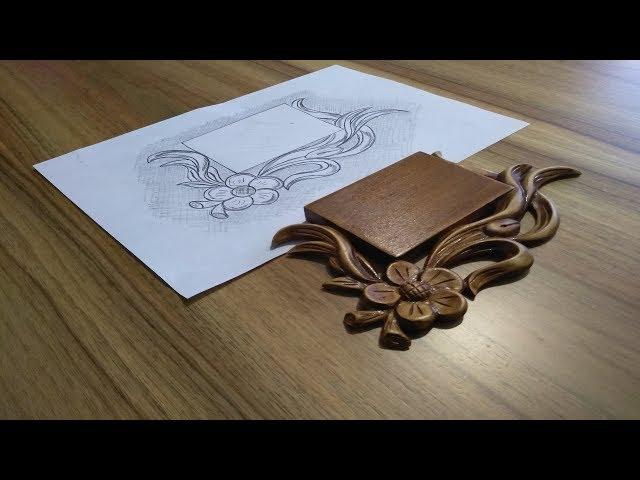 Carved frame for an icon, woodcarving