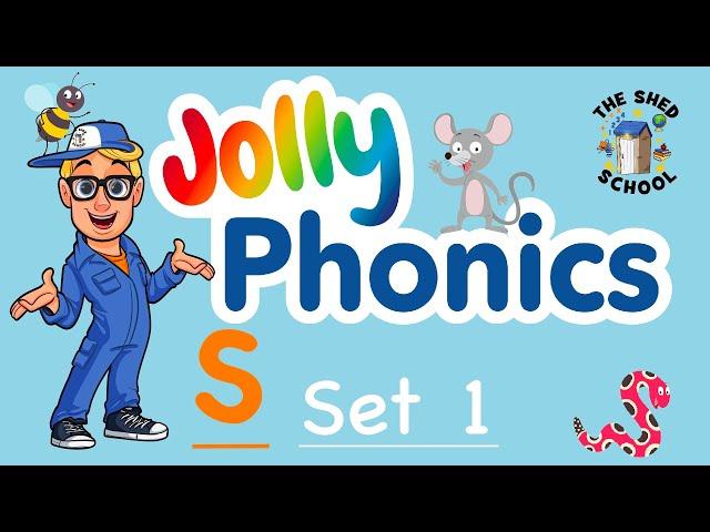(s) JOLLY PHONICS Set 1 LEARN PHONIC SOUNDS with The Shed School