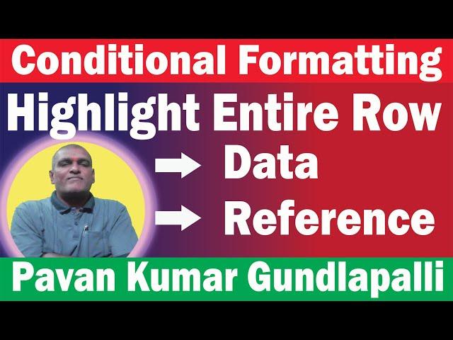 Excel: Highlight Rows || Conditional formatting Highlight Entire Row Based On Cell Value