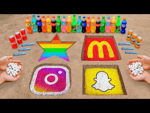 McDonald’s, POP IT, Instagram, and Snapchat Logo in the Hole with Orbeez, Popular Sodas & Mentos