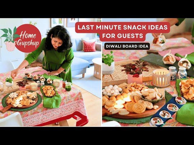 Last Minute Snack Ideas for Guests | Diwali Board, Bite sized snacks | How to present beautifully