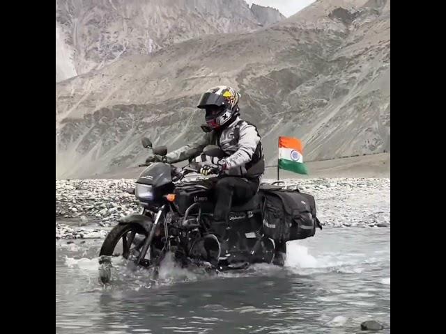 Splendor Bike On Water Crossing By Jatt Prabhjot  @jattprabhjot