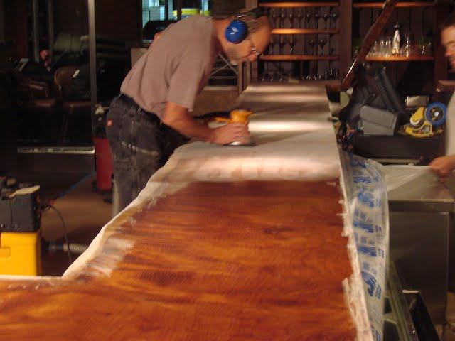 Restaurant Tabletops, Countertops, Commercial Bar Tops Epoxy Pour Demo (For High Traffic Use)