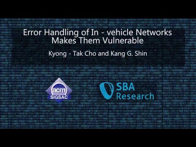 CCS 2016 - Error Handling of In-vehicle Networks Makes Them Vulnerable