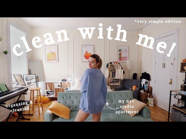 organize and clean my studio apartment with me! *very simple cleaning motivation*