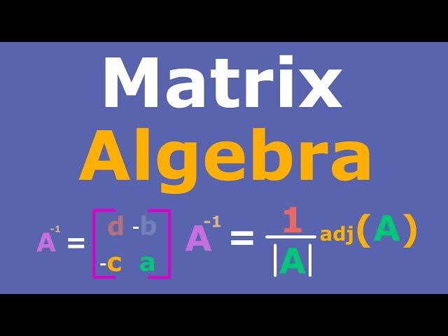 Matrix Algebra Full Course |  Operations | Gauss-Jordan | Inverses | Cramer's Rule