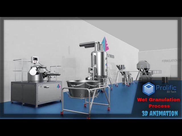 Wet Granulation Process | RMG | FBD | Co Mill | Octagonal Blender | Autocoater | Process Animation