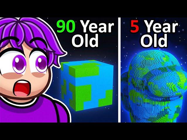 Reacting to MINECRAFT at DIFFERENT AGES (100 YEAR OLD)